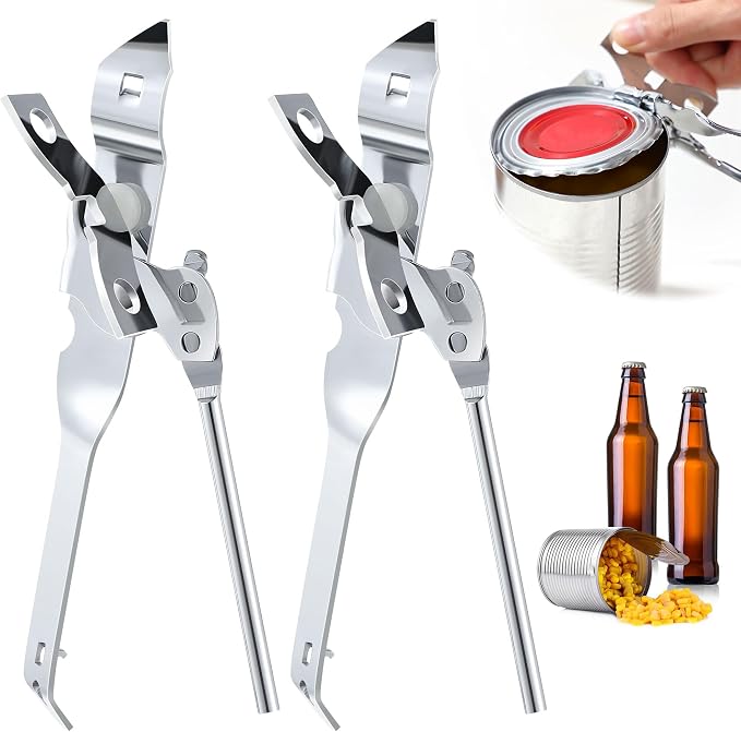 2 Pack Can Opener Manual, Safety Commercial Smooth Edge Can Opener, Heavy Duty by Unknown