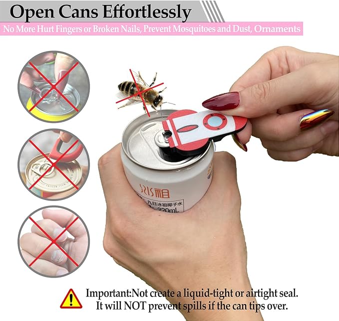 Soda Can Tab Opener Mini Soda Can Cover Easy Tab Opener and Drink Protector - Image 3
