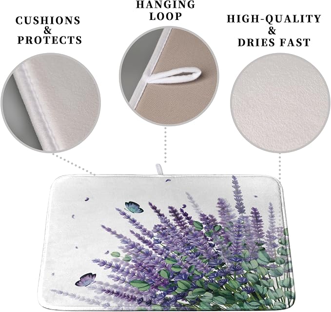 Purple Lavender Dish Drying Mat - Image 3