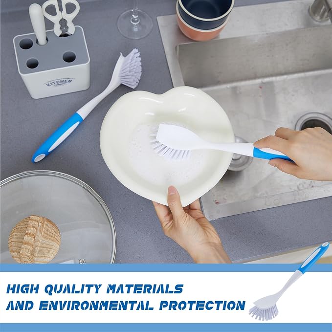 Hsei 10 Pcs Blue Kitchen Scrub Dish Brush Bulk - Image 5