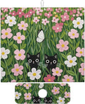 Pink Floral Cat Dish Drying Mat by Unknown
