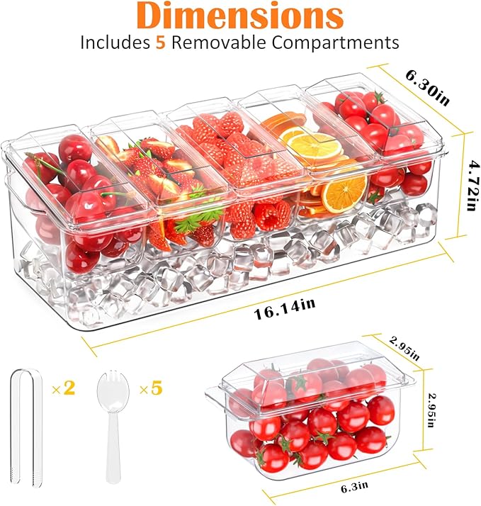 ARSTPEOE Condiment Tray, Chilled Condiment Server - Image 2