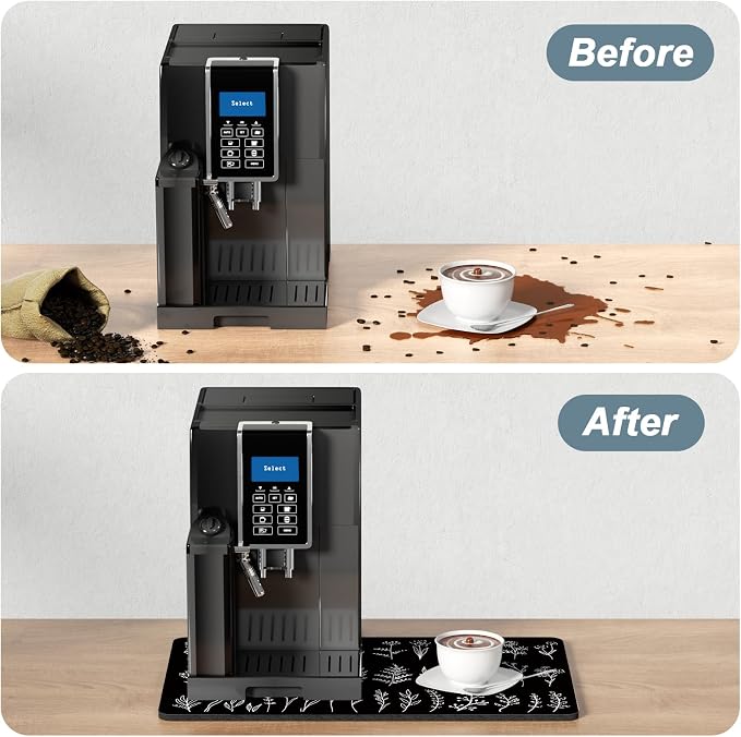 Rnivvi Coffee Mat, Hide Stain Rubber Backed Absorbent Dish Drying Pad - Image 6