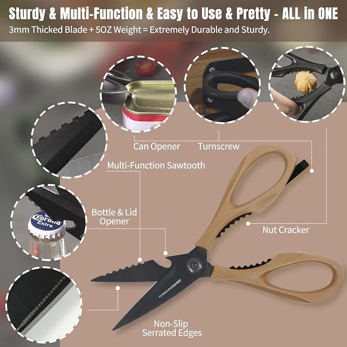 Kitchen Scissors All Purpose, Extra Sharp Kitchen Shears - Image 6