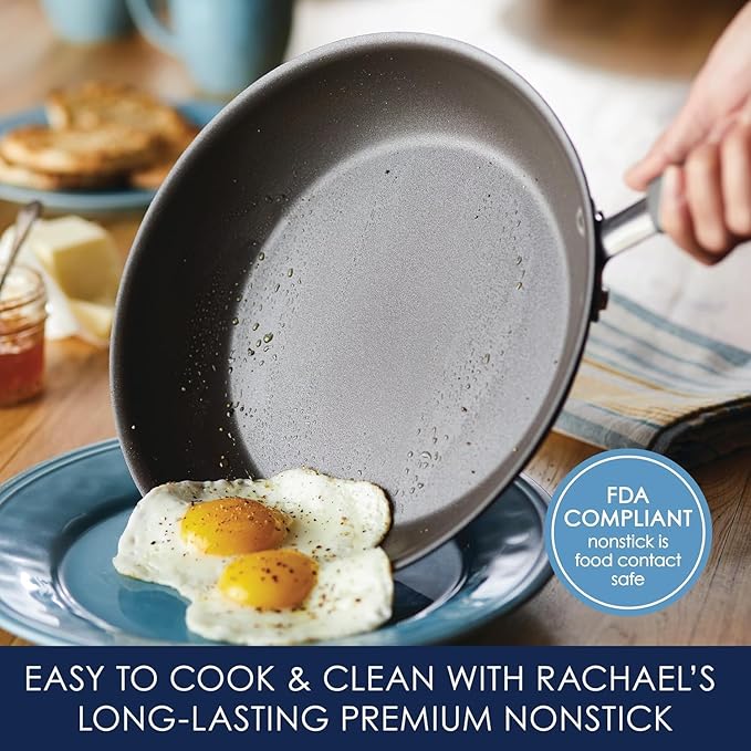 Rachael Ray - 16802 Rachael Ray Cucina Nonstick Cookware Pots and Pans Set - Image 4