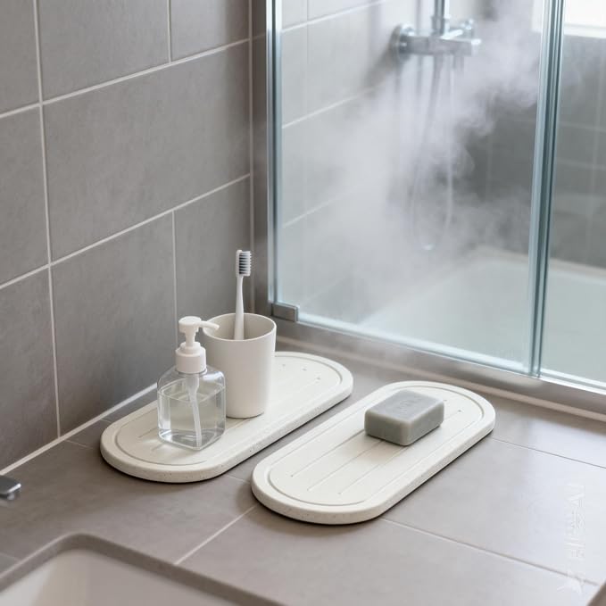 Razborci 2PCS Water Absorbing Stone Drying Tray Mat - Image 4