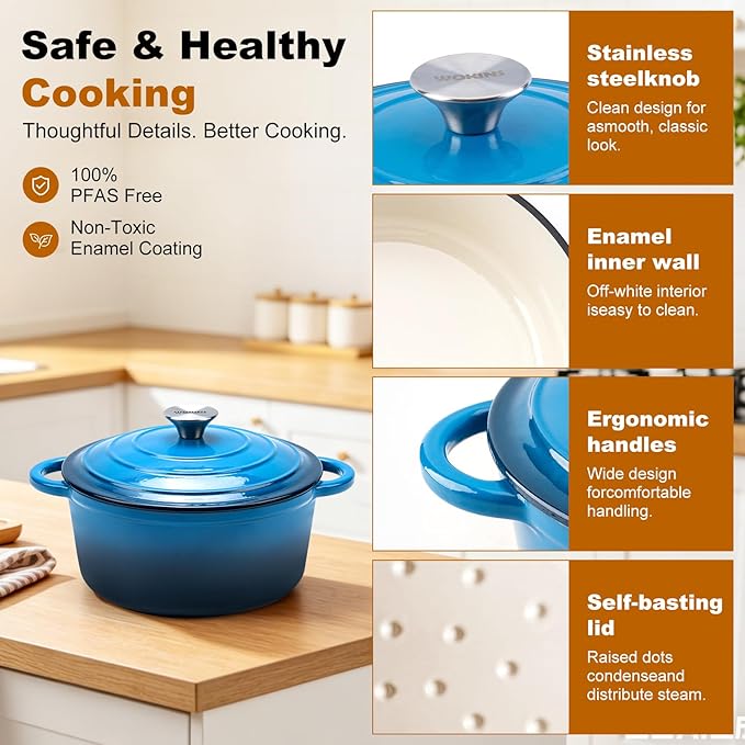 Enameled Cast Iron Dutch Oven - 4QT Pot - Image 6