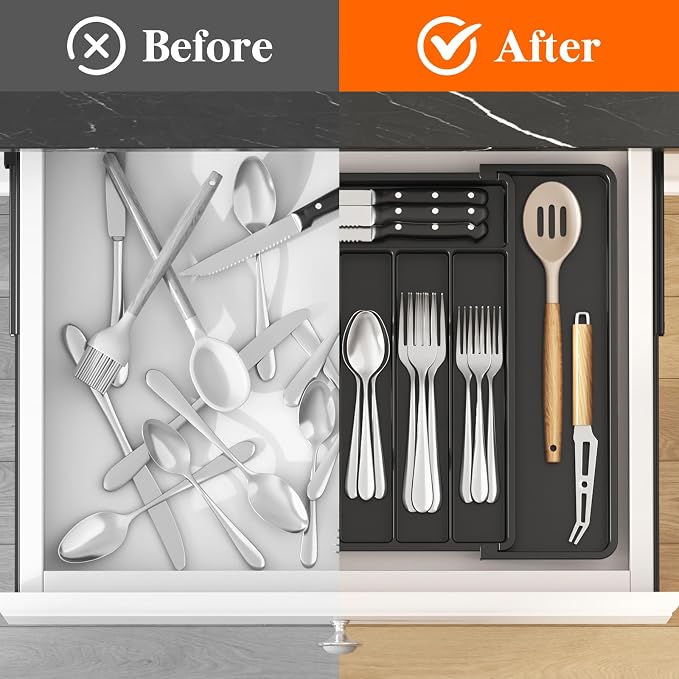 Lifewit Silverware Drawer Organizer, Expandable Utensil Tray - Image 6