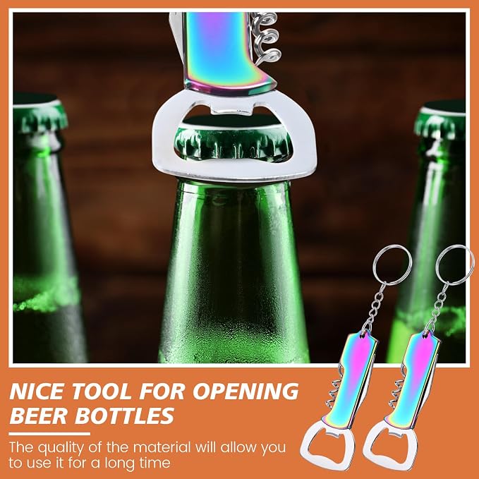 Ziliny 24 Pcs Bottle Opener Keychain Bulk Wine Bottle Beer Opener Keychain - Image 5
