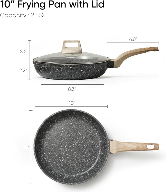 CAROTE Non Stick Frying Pan Skillet, Nonstick Granite Fry Pan - Image 2