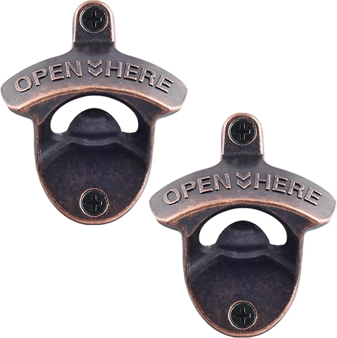 Vintage Copper Bottle Cap Opener Wall Mount, Retro Beer Bottle Opener by Wallmountedbottleopener