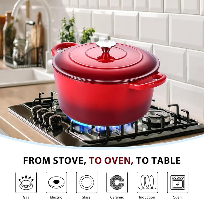 E-far Enameled Cast Iron Dutch Oven - Image 5