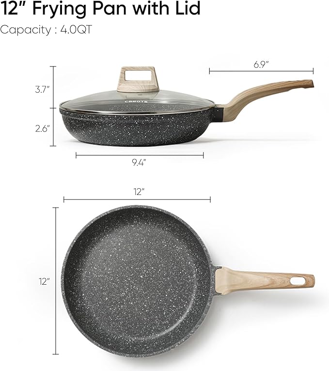 CAROTE Non Stick Frying Pan Skillet, Egg Pan Omelet Pans, Granite Cookware - Image 2