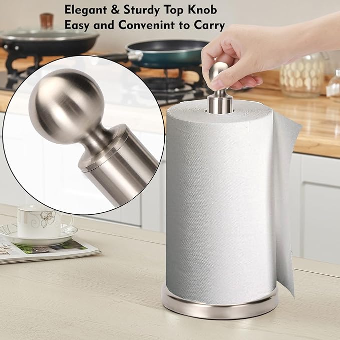 Kalitro Paper Towel Holder Countertop, Standing Paper Towel Roll Holder - Image 3