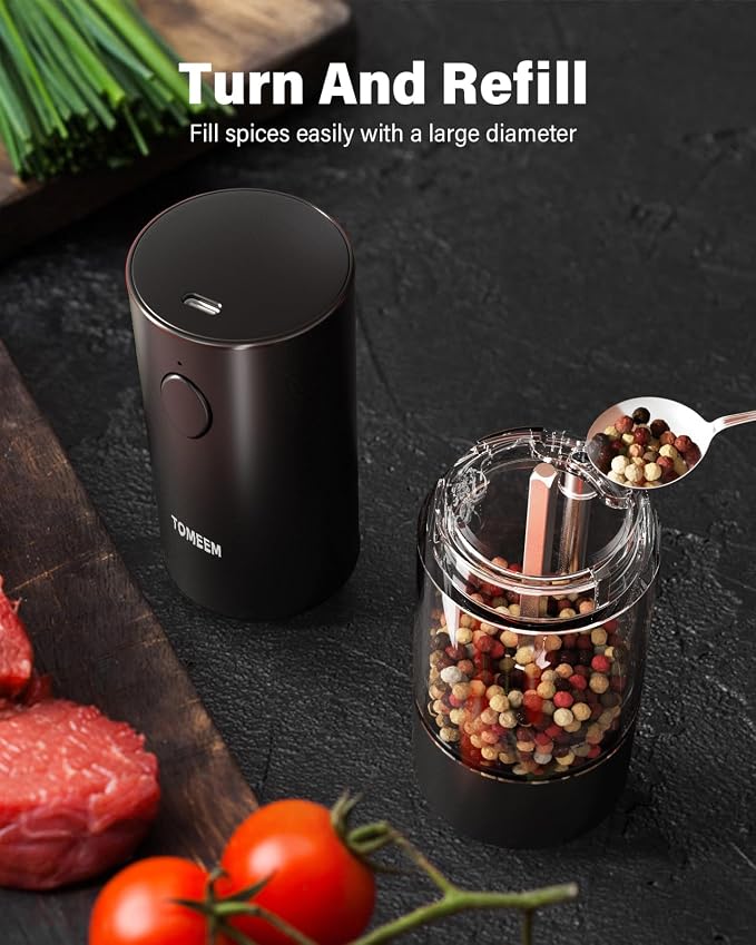 TOMEEM Upgraded Larger Capacity Electric Salt and Pepper Grinder Set - Image 5