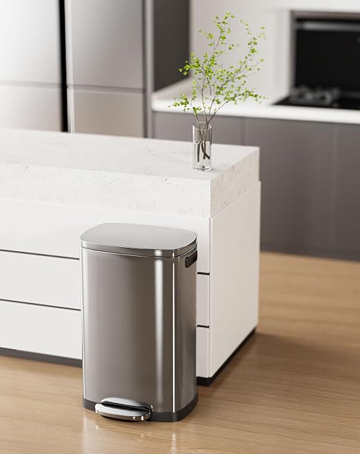 ELPHECO Kitchen Trash Can with Lid Soft Close, 13 Gallon / 50L Stainless Steel - Image 7