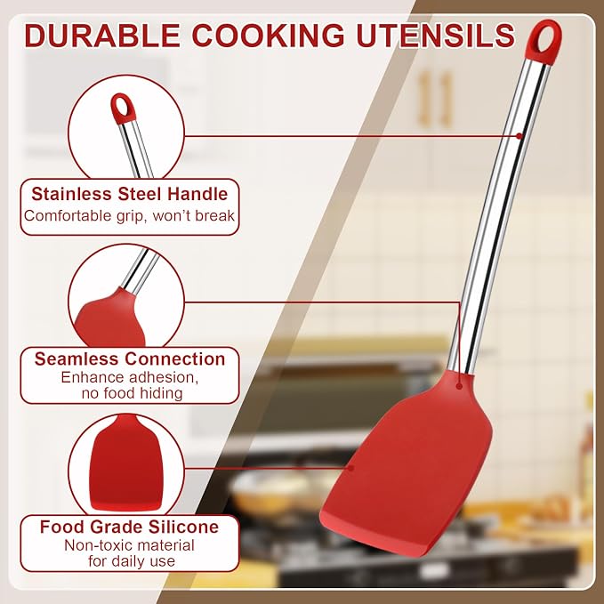 Vayvnt 4 PCS Silicone Kitchen Utensils, Large Cooking Utensils Set - Image 3