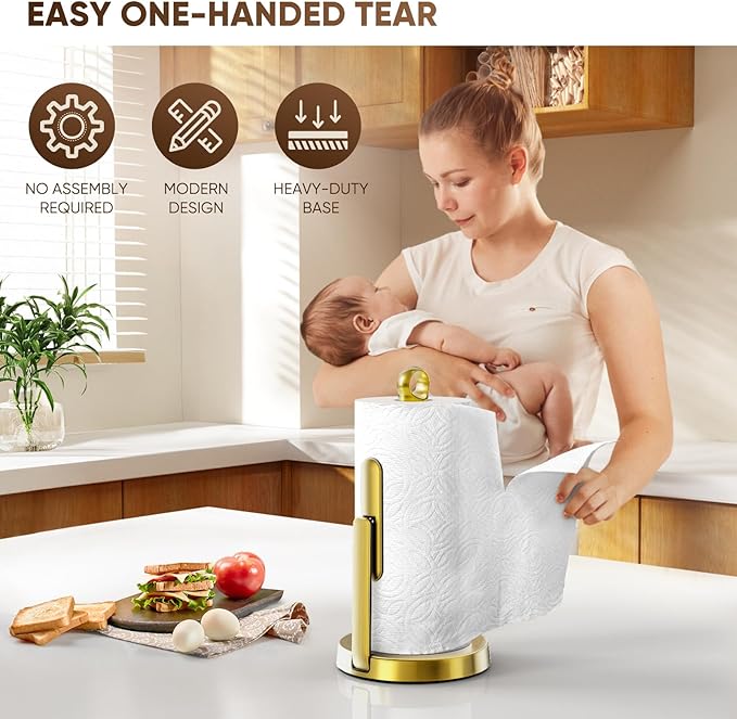 theaoo Heavy-Duty Stainless Steel Paper Towel Holder - Image 4