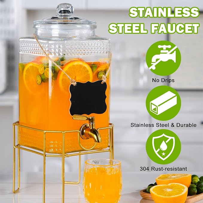 Drink Dispensers for Parties, 1.5 Gallon Drink Dispenser, Beverage Dispenser - Image 3