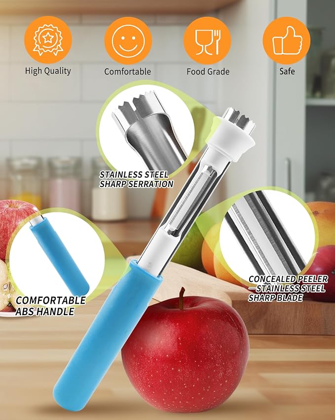 2 in 1 Apple Corer and Peeler Tool, Fruit Vegetable Corer and Peeler Tool - Image 2
