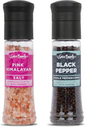 Spice Bounty Pink Himalayan Salt 12.9 oz and Whole Black Pepper 5.8 oz Grinder by JaybeesNutsDriedFruit