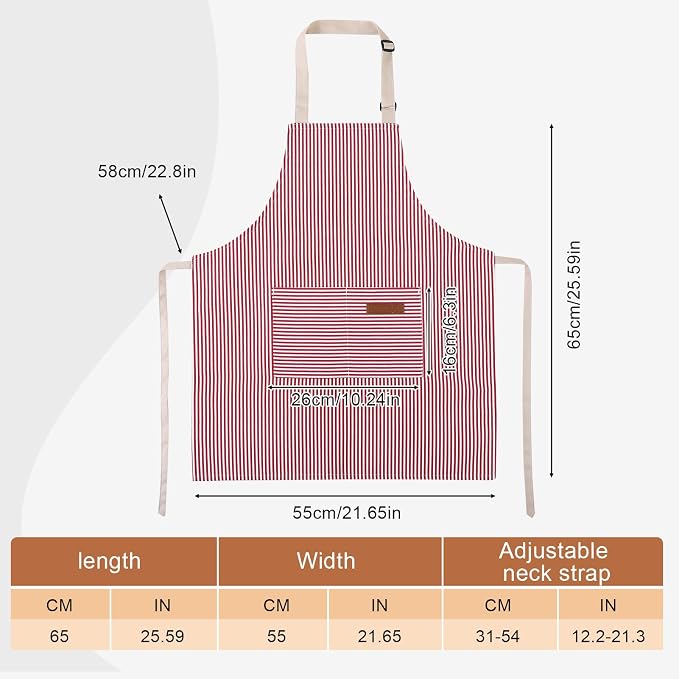 2 Pack Stripes Kids Apron, Kids Cooking Aprons - Image 2