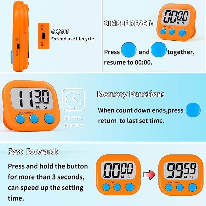 Timer for Kids Teachers Supplies Digital Kitchen Timers for Cooking Large - Image 5
