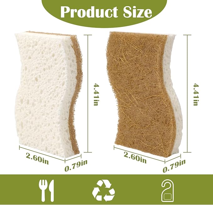 DEBETOOL 14Pack Natural Kitchen Sponge, Eco-Friendly Dish Sponge - Image 2