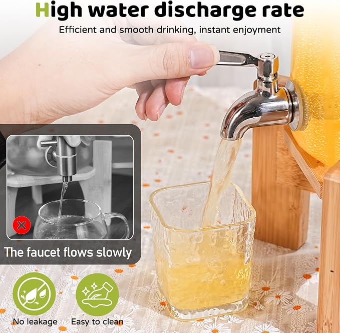 MOBYKE 2 PCS 1.6 Gallon Drink dispenser, Large Water Glass Beverage Dispenser - Image 5