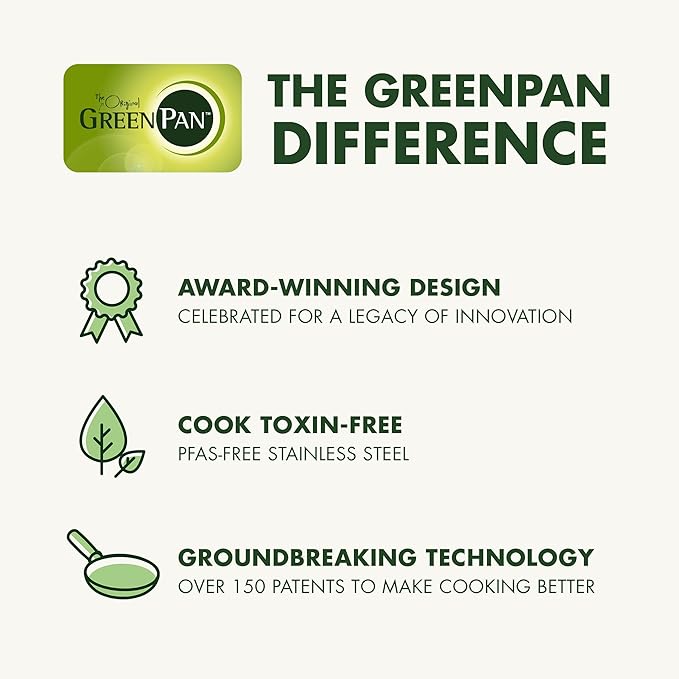 GreenPan Stainless Steel Cookware Set, 11 Piece, Induction Cookware, Dishwasher - Image 10