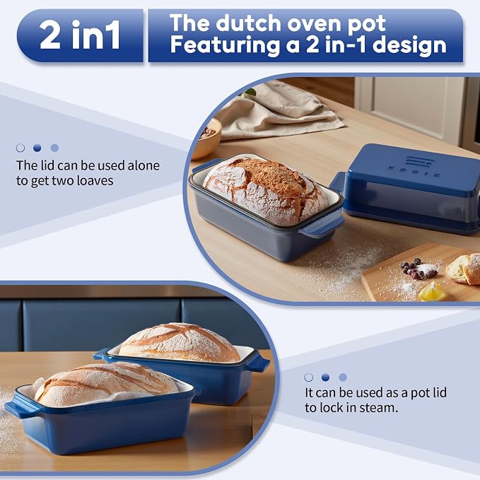 Enameled Cast Iron Dutch Oven for Bread Baking, 9×5 Dutch Oven Pot - Image 3