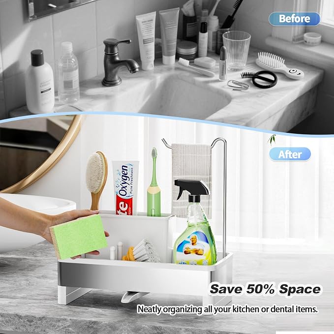 Ewaiira Stainless Steel Sink Caddy, Sponge Holder - Image 7
