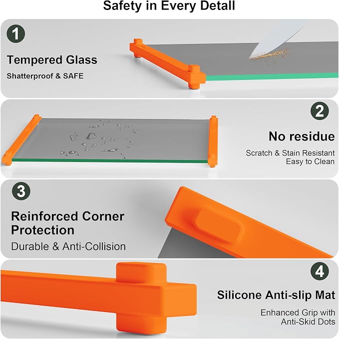Glass Cutting Boards for Kitchen, European Grey Glass Paired - Image 4