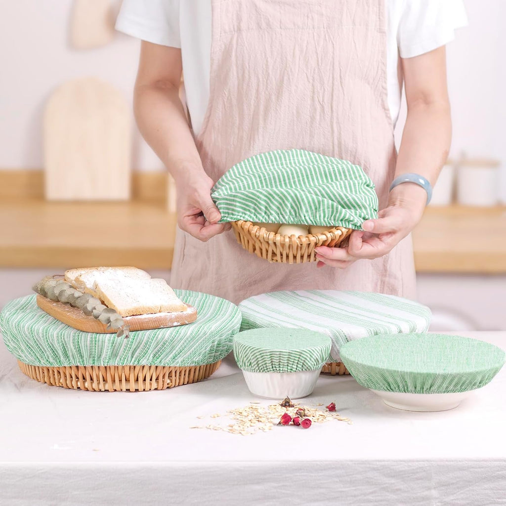 Reusable Bowl Covers, 5 Size Stretch Cloth Bowl Covers for Bread