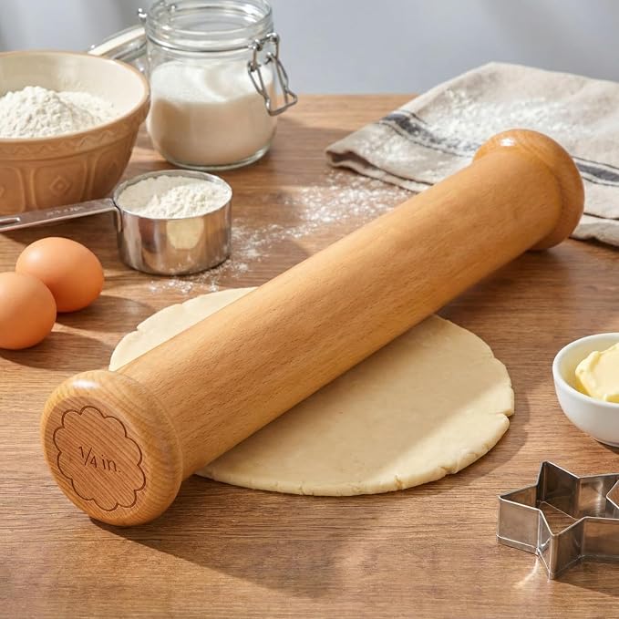 Chengu Wooden Cookie Rolling Pin 1/4-in. Fixed Depth Rolling Pins - Image 6