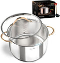 Ciwete 8 Quart Stock Pot, 3 Ply Whole Clad Stainless Steel Stock Pot, 8 QT by Ciwete