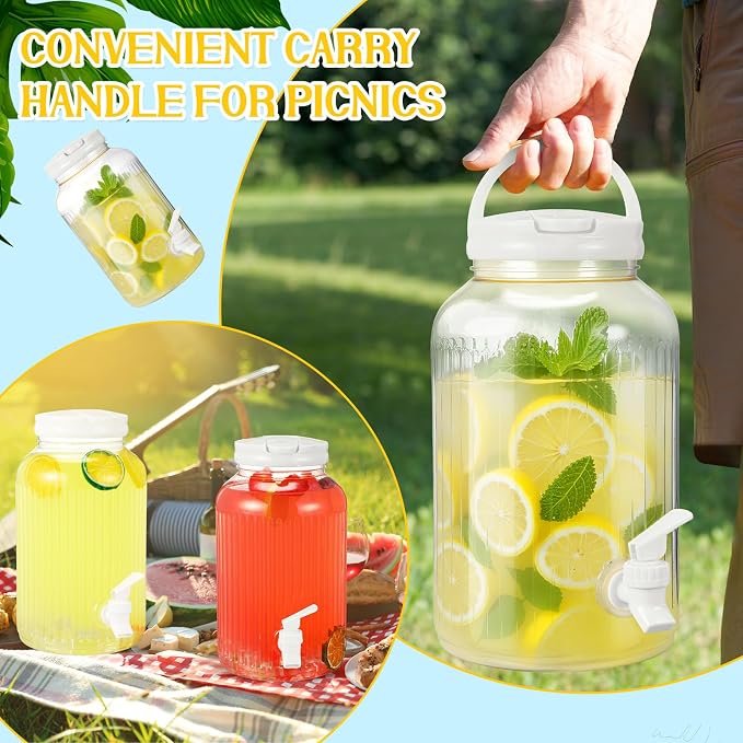 SiliFine 2 Pieces 1 Gallon Plastic Beverage Dispenser - Image 4