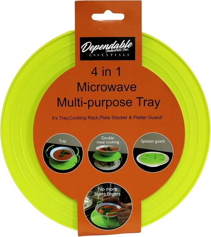 Microwave Multipurpose 4 in 1 Tray Stand Rack Splatter Guard Carry Tray - Image 4