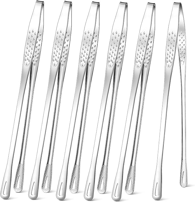 meekoo 6 Pcs 11 Inches Stainless Steel Korean BBQ Grill Tongs Japanese Barbecue by meekoo