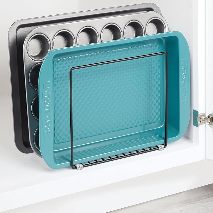 mDesign Steel Storage Tray Organizer Rack - Image 2