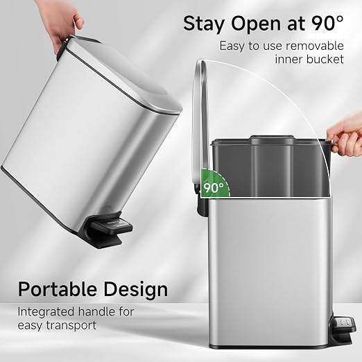TIPGO Slim Bathroom Trash Can - Image 2