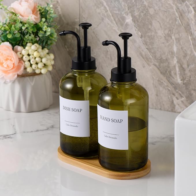 Glass Soap Dispenser with Pump, Dish and Hand Soap Dispenser - Image 8