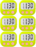 6 Pack Digital Kitchen Timers for Cooking Magnetic Timer for Cooking Loud Alarm by AOUCE