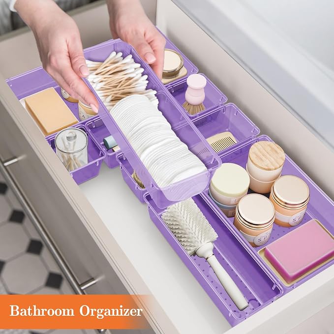 SpaceHacks 25 PCS Plastic Drawer Organizer Set, 4-Size Versatile Organizer - Image 6