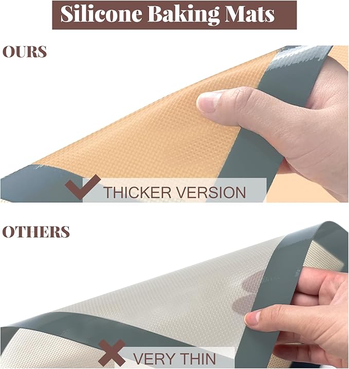 Silicone Baking Mat, 3 Pack Reusable Baking Sheet, Non-Stick ＆ Food Safe - Image 7