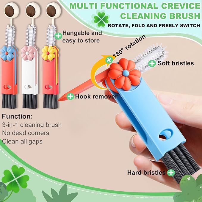 3 in 1 Cup Lid Cleaning Brush, Home Kitchen Crevice Brush, Portable Bottle - Image 3