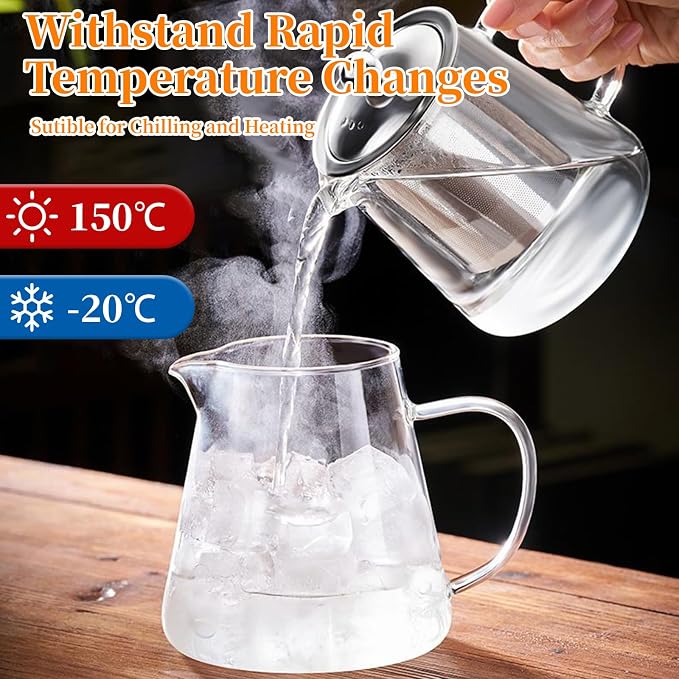 Glass Teapot with Stainless Steel Infuser, Borosilicate Tea Kettle - Image 6