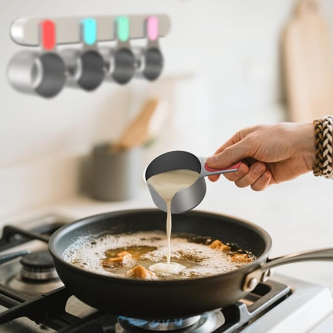 Magnetic Measuring Cups and Spoons Set, 5 Stainless Steel Measuring Cups - Image 7