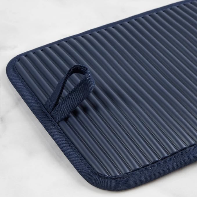 KitchenAid Ribbed Soft Silicone Pot Holder 2-Pack Set, Ink Blue - Image 5