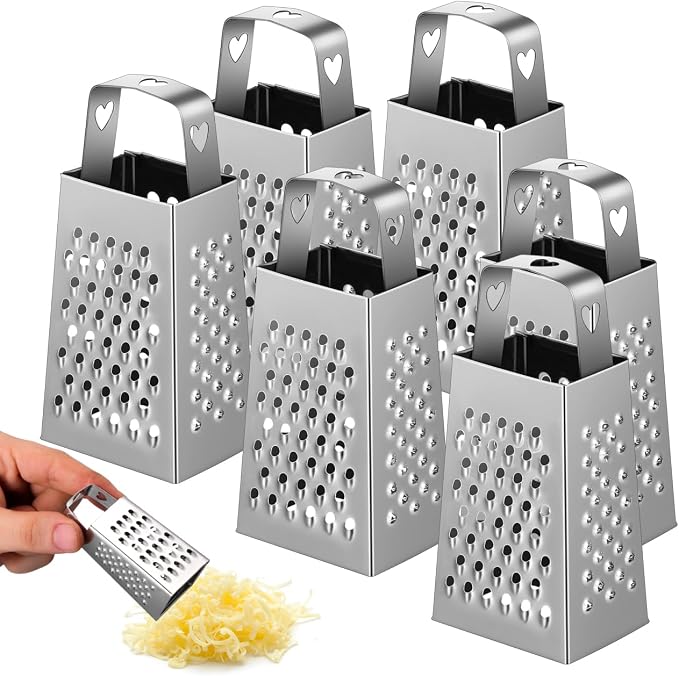 ABOOFAN 6Pcs Mini Box Graters, 4-Sided Stainless Steel Cheese Grater & Zester by ABOOFAN